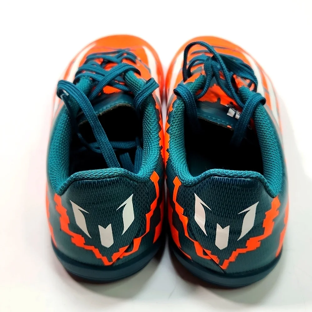 ADIDAS Leather Lace Up Boys Orange / Green Runners (4.5) - Picture 6 of 9